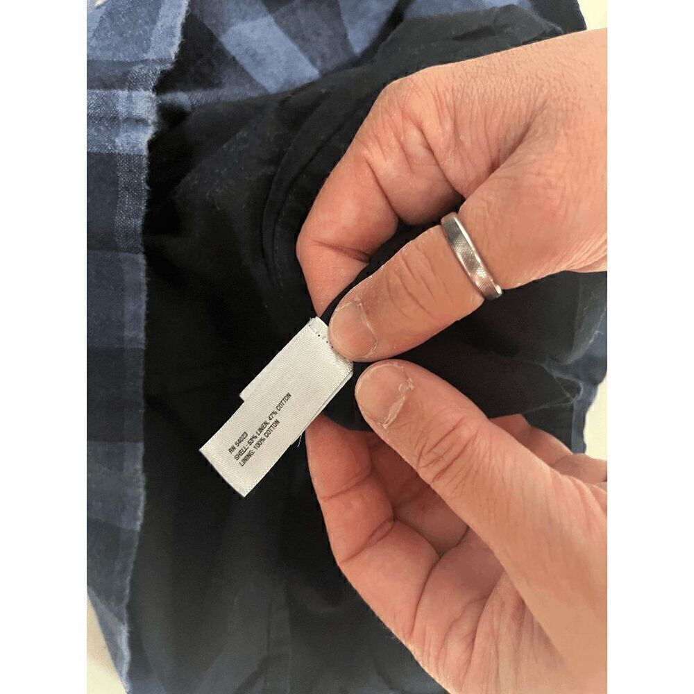 Gap Womens Blue Plaid Strapless Woven Zip Linen Cotton Lined Mini Dress Size 4 - Picture 6 of 7